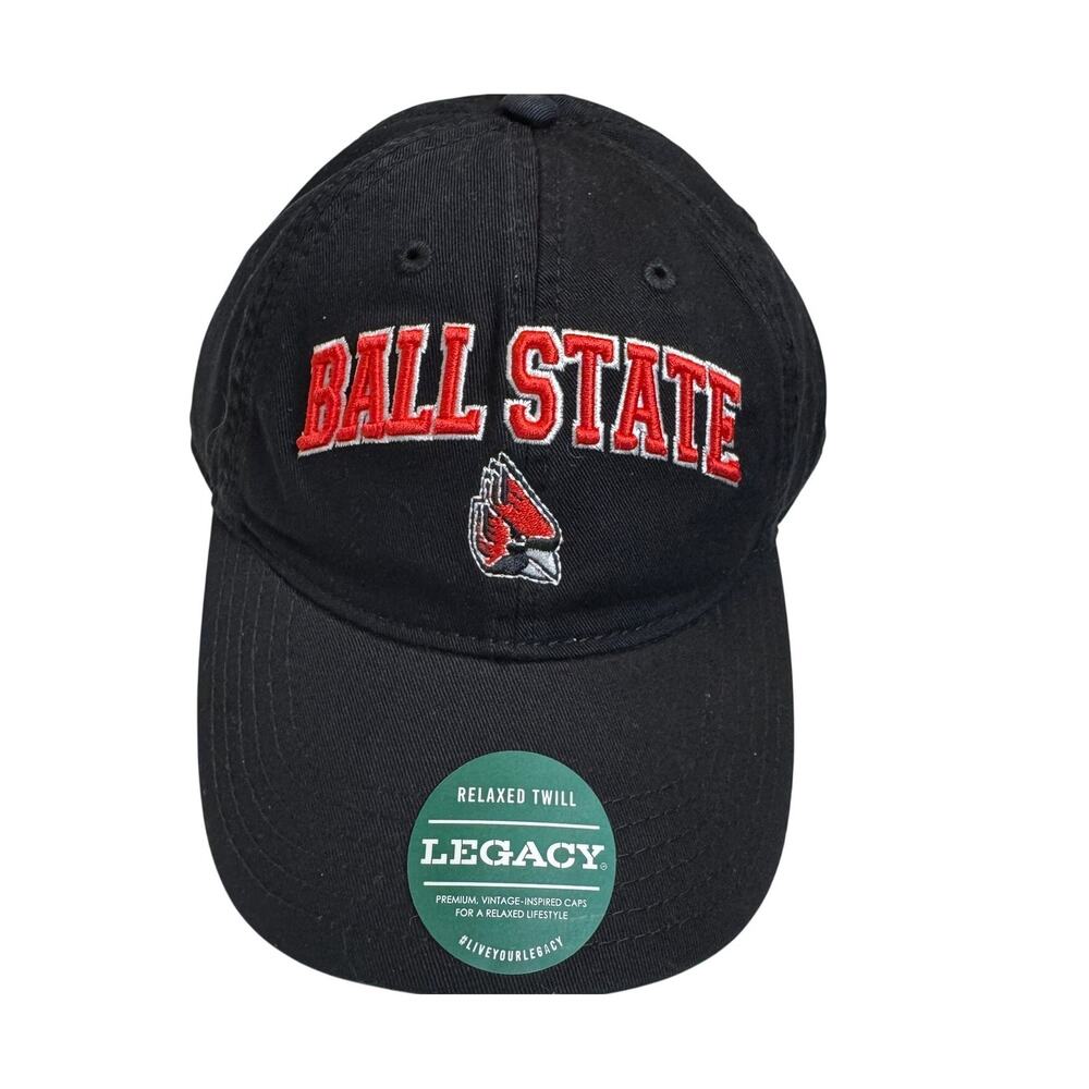 Ball State University Arch Legacy Hat Black and Red NWT